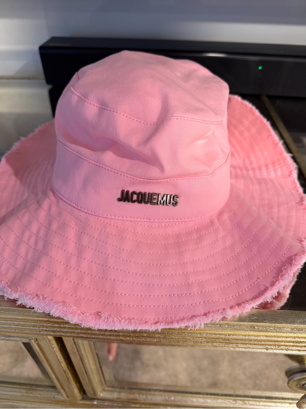 Jacquemus Blush Pink Bucket Hat with Adjustable Strap